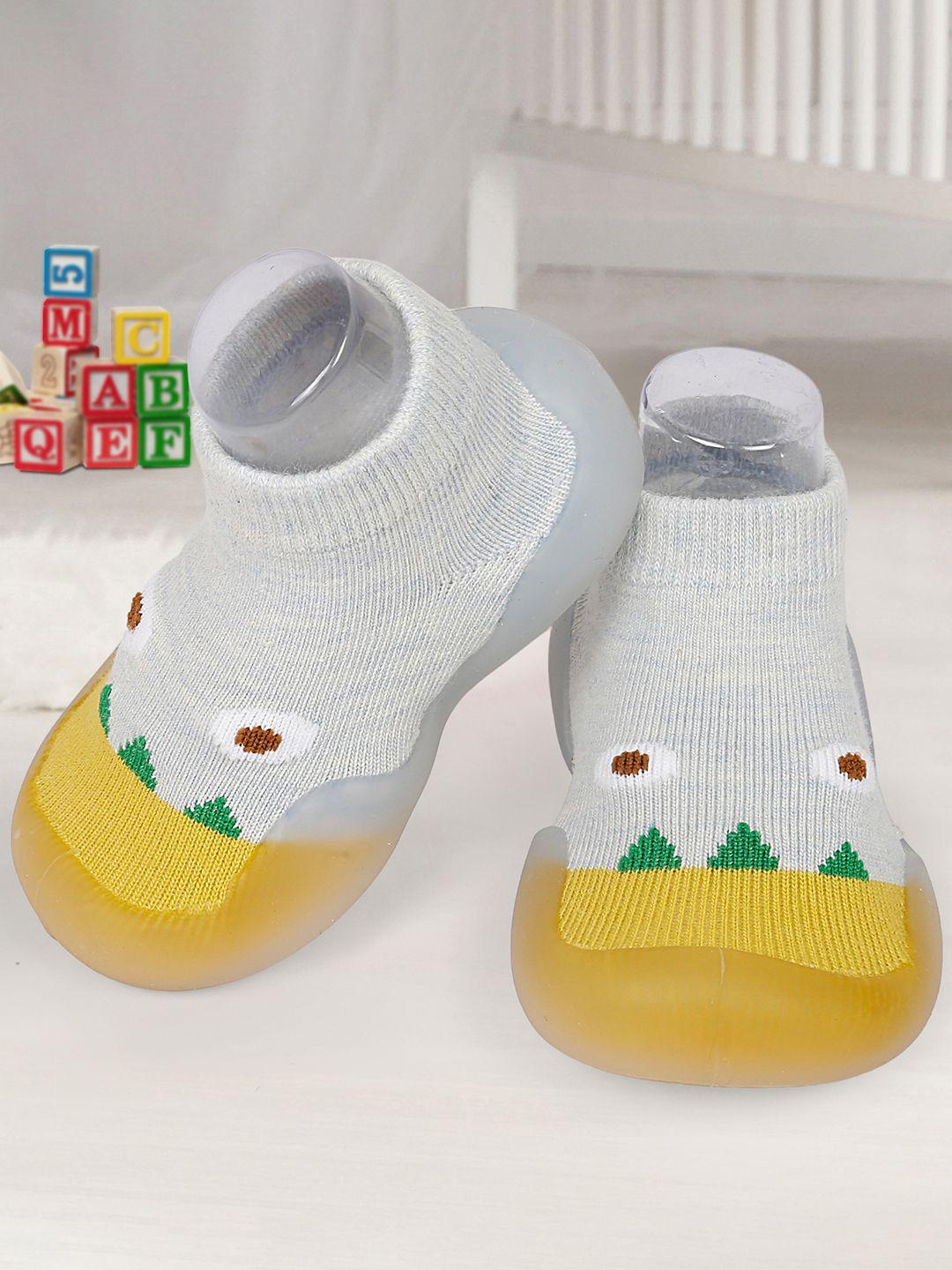 baby moo unisex kids grey woven design slip-on sneakers
