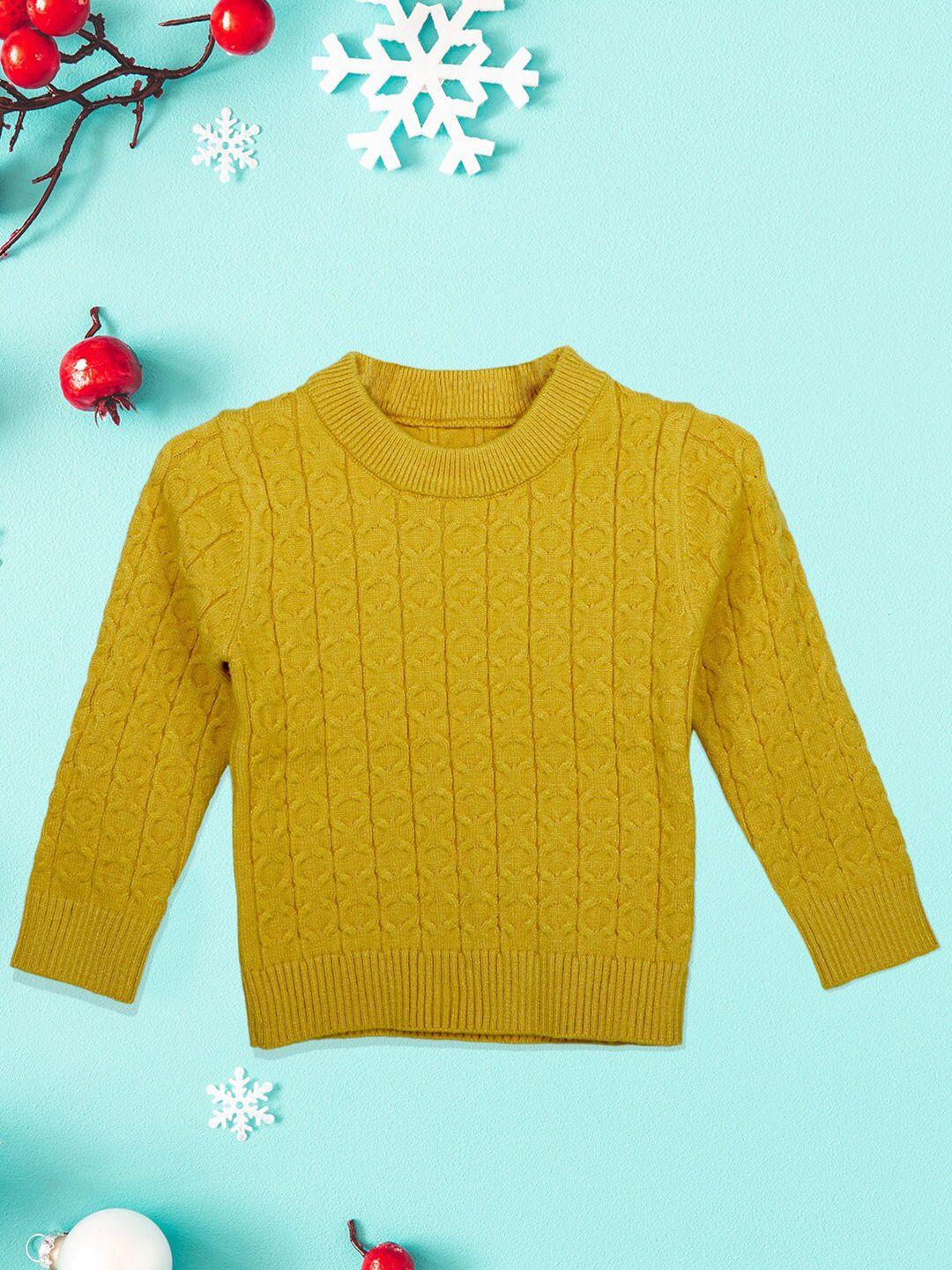 baby moo unisex kids mustard ribbed cotton pullover sweater