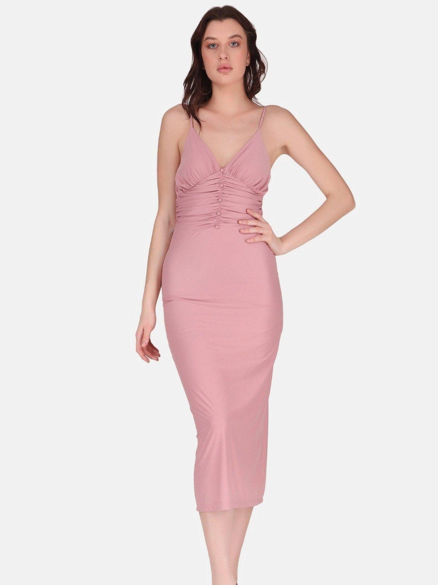 baby pink cocktail bodycon dress