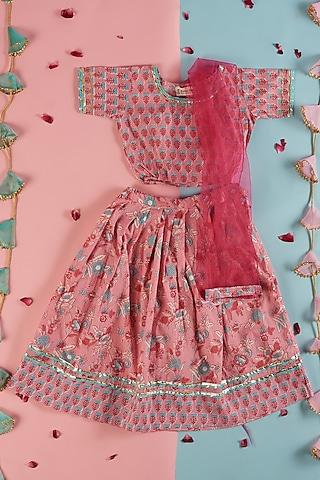 baby pink embellished lehenga set for girls
