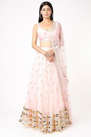 baby pink embroidered lehenga set