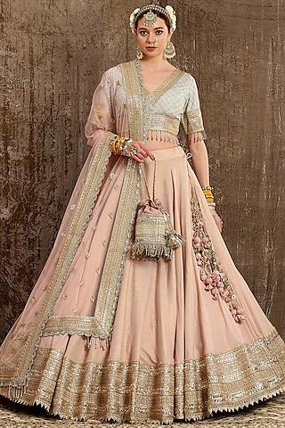 baby pink embroidered lehenga set