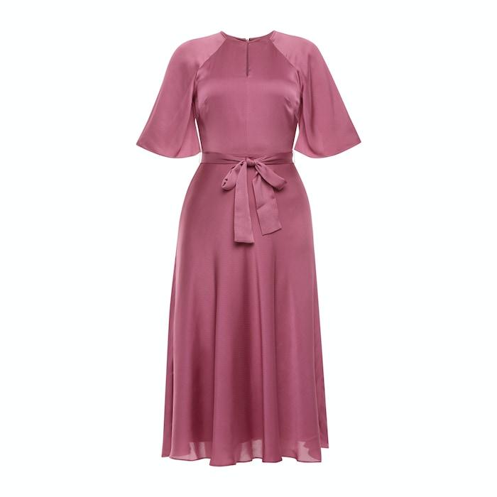 baby pink frill sleeves dress