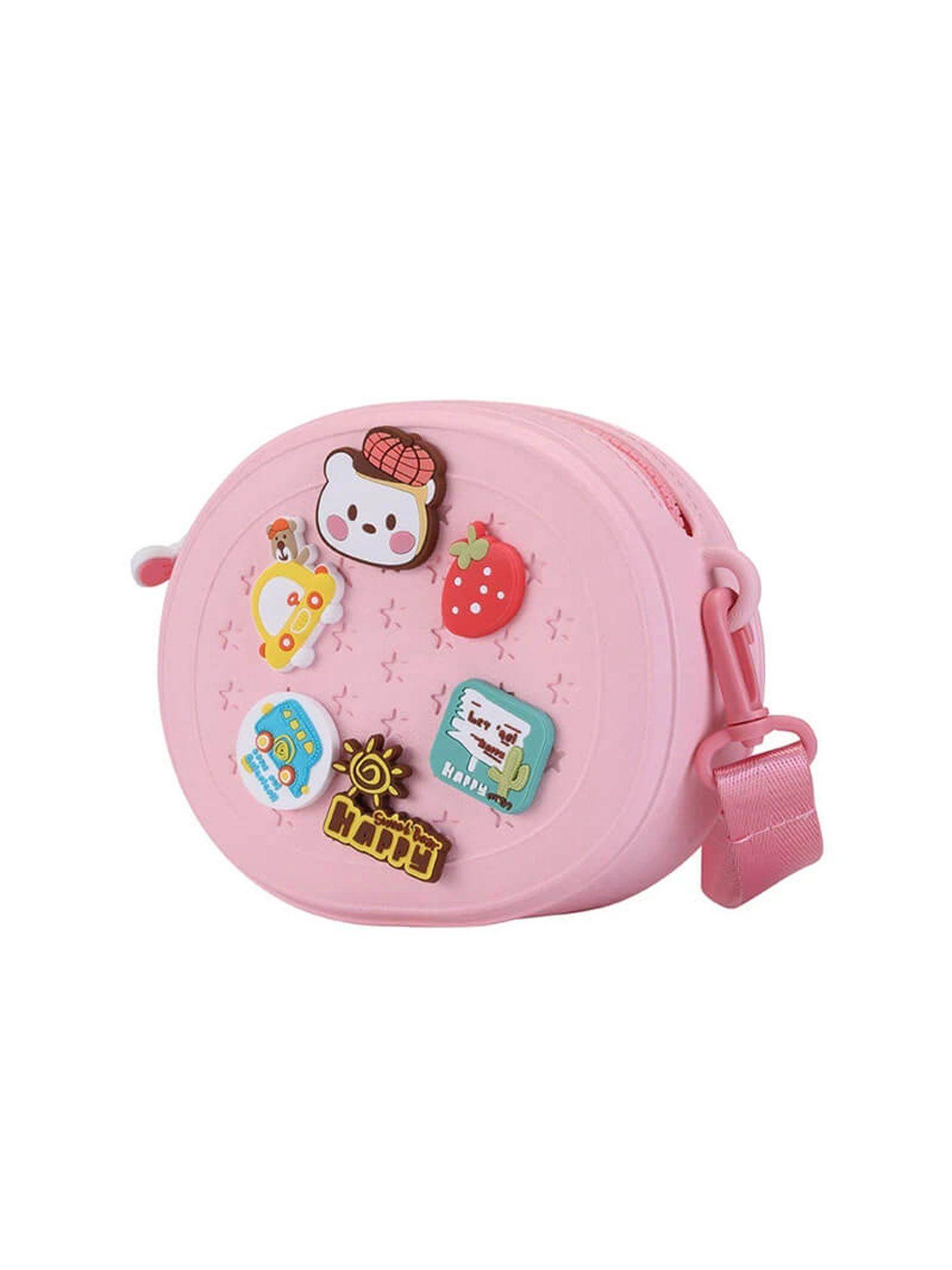 baby pink kids mini size oval sling bag