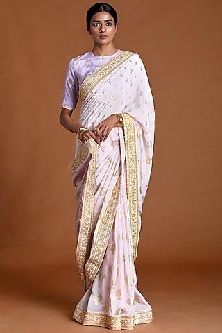 baby pink printed saree