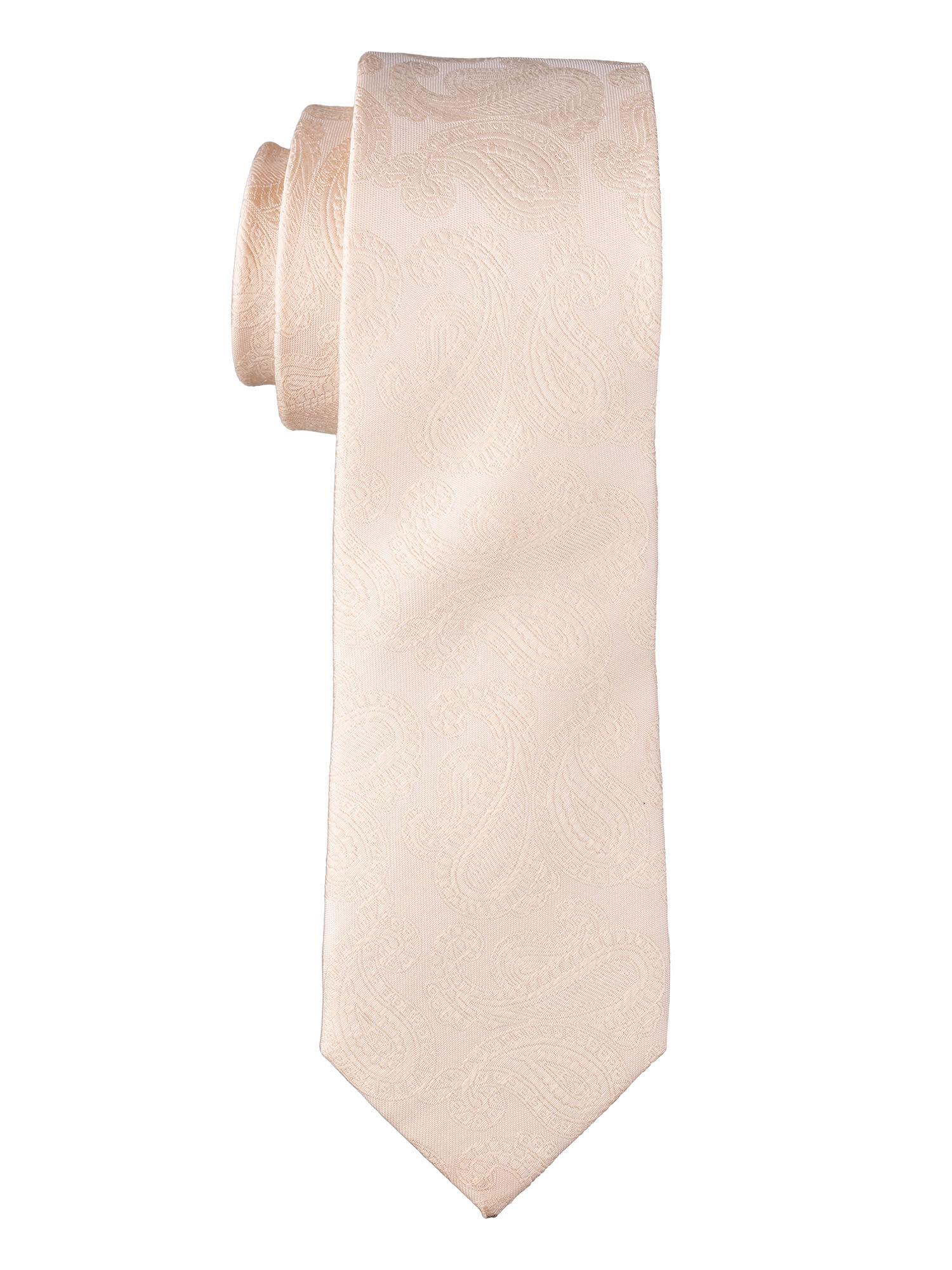 baby pink self paisley silk tie