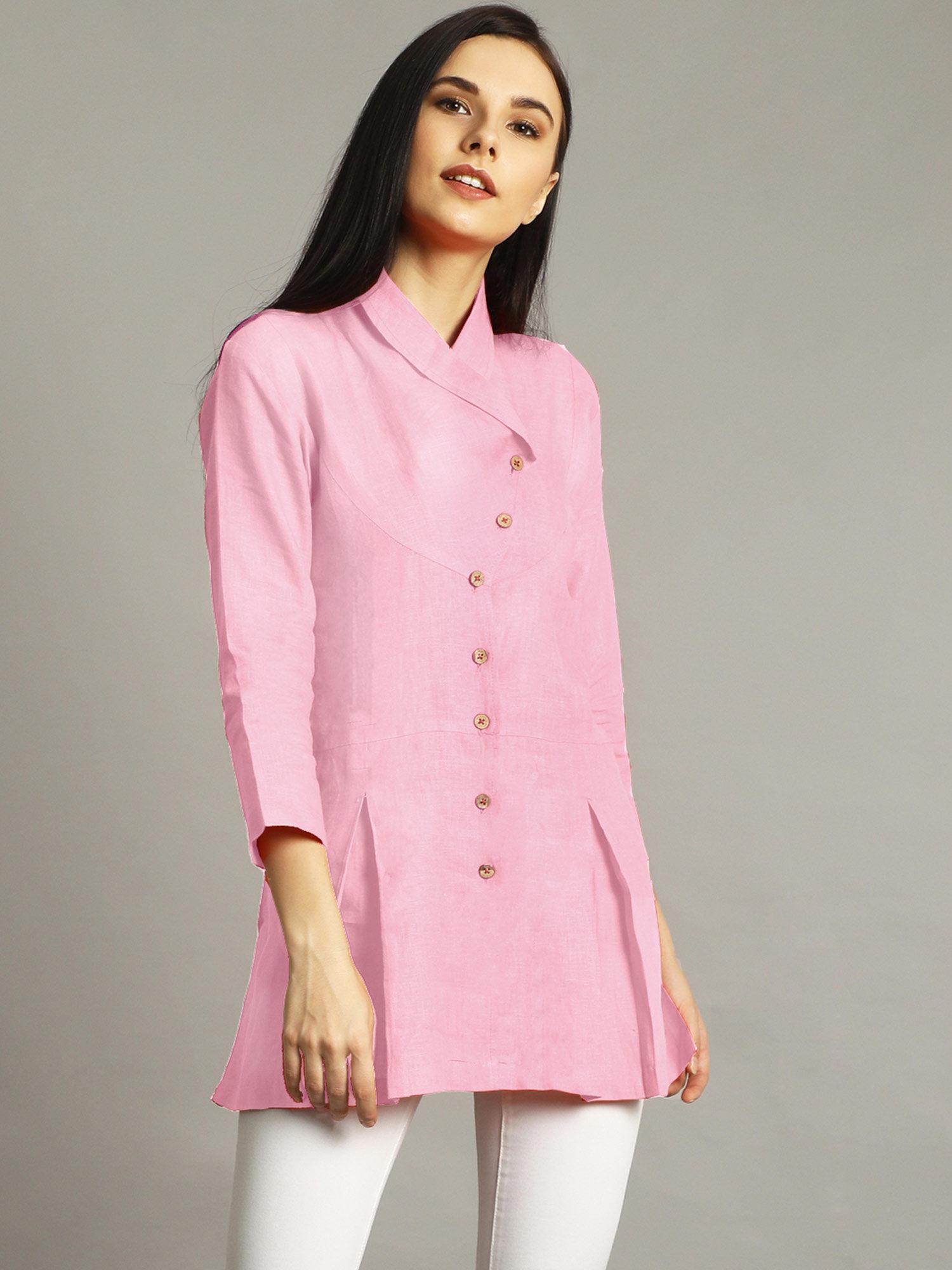 baby pink wrap tunic