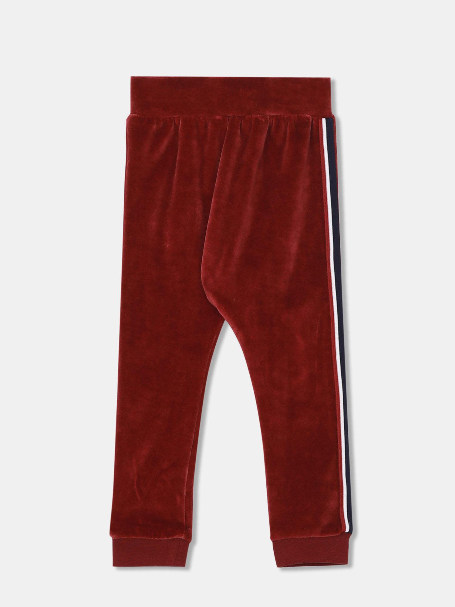 baby red elasticized waist solid joggers