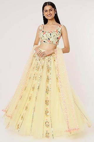 baby yellow embellished lehenga set