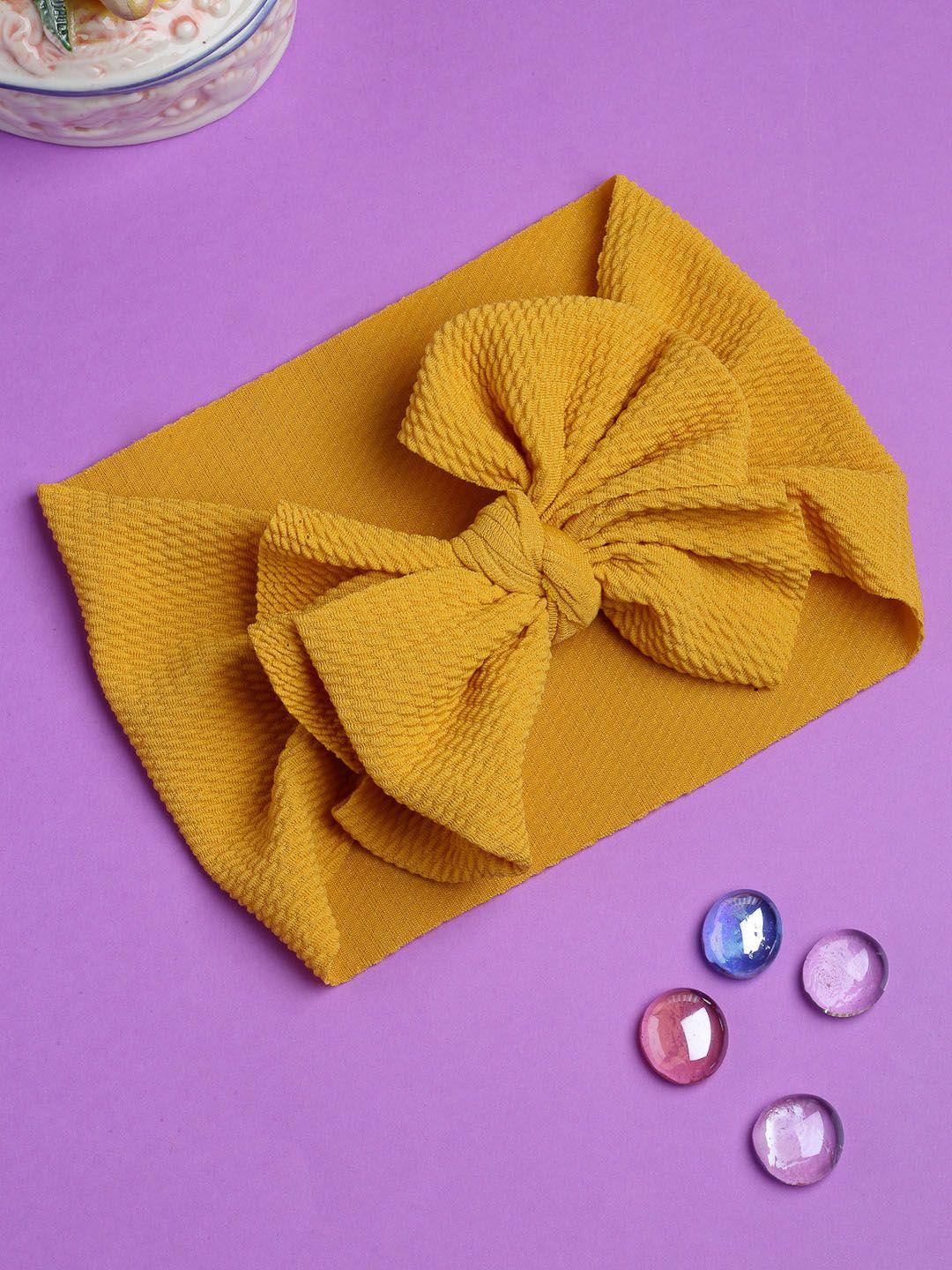 babymoon girls mustard yellow bow bandana headbands