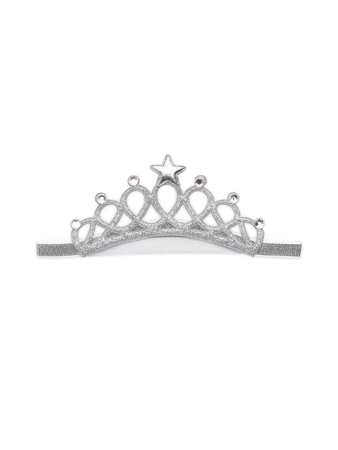 babymoon silver toned rhinestone crown hairband