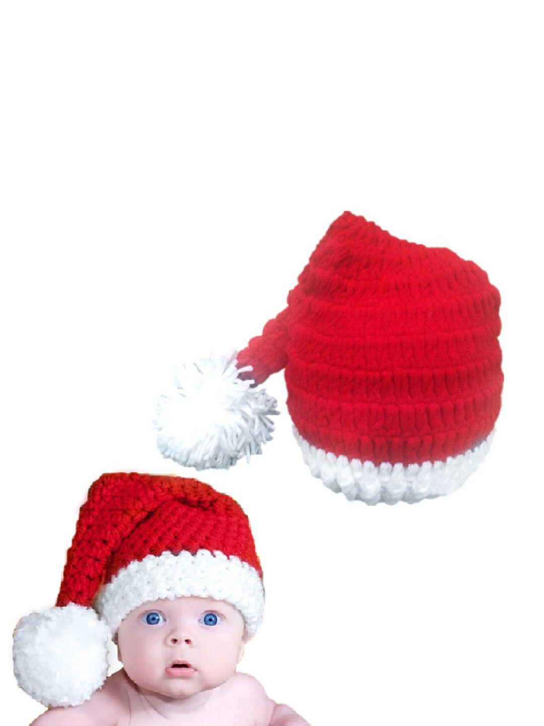 babymoon unisex kids red woollen beanie