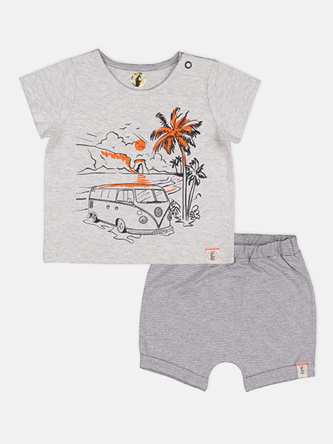 babysafe infant boys grey melange t-shirt with shorts