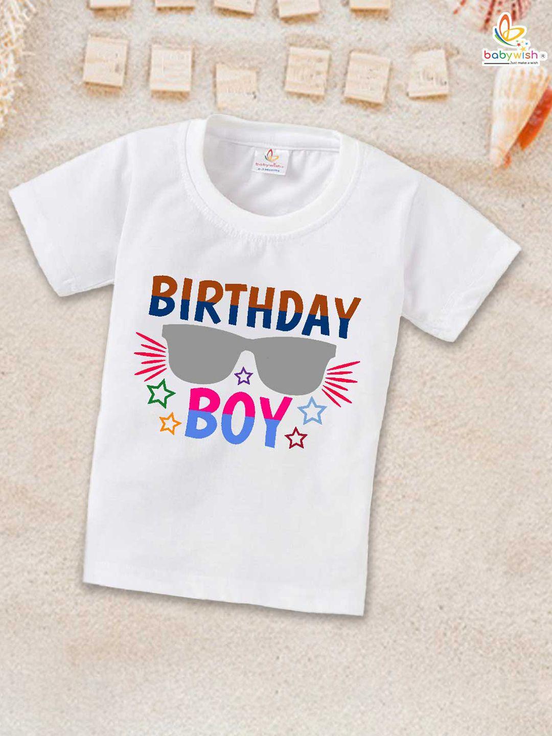 babywish boys typography printed cotton relaxed fit t-shirt