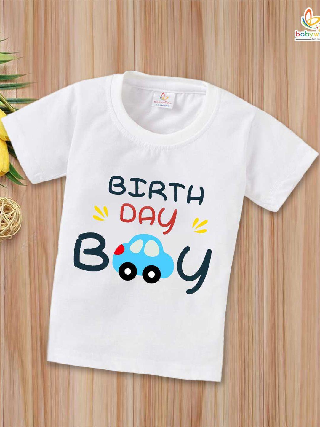 babywish boys typography printed cotton relaxed fit t-shirt