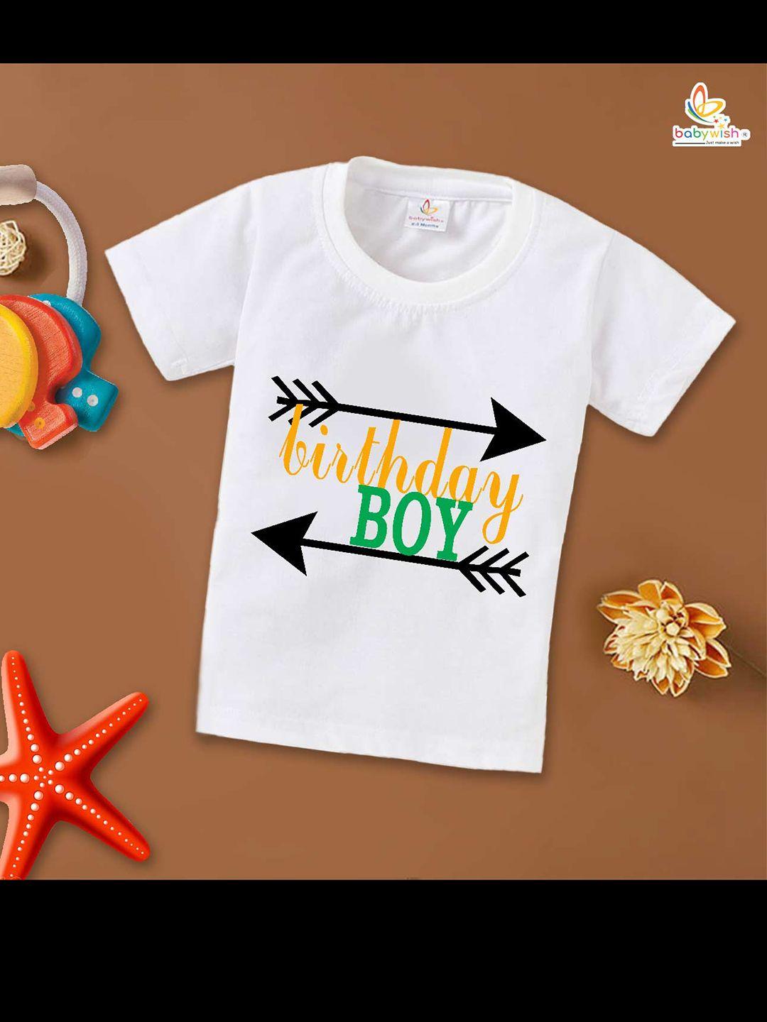 babywish boys typography printed cotton relaxed fit t-shirt