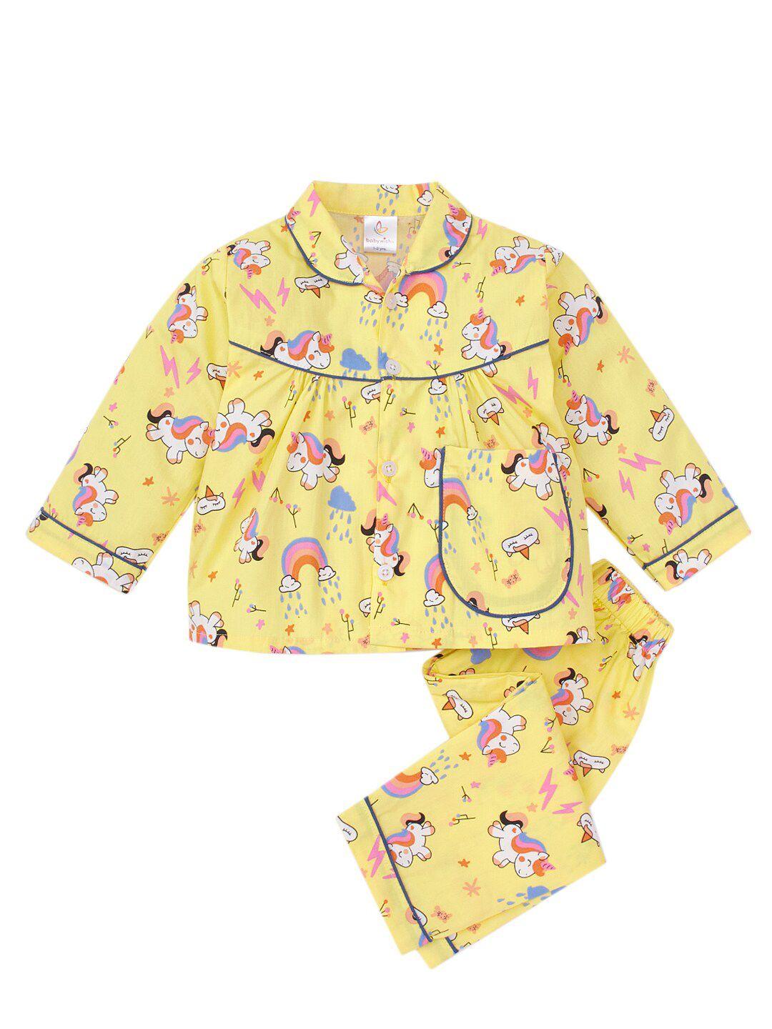 babywish kids conversational printed pure cotton night suit bussctfs-22141