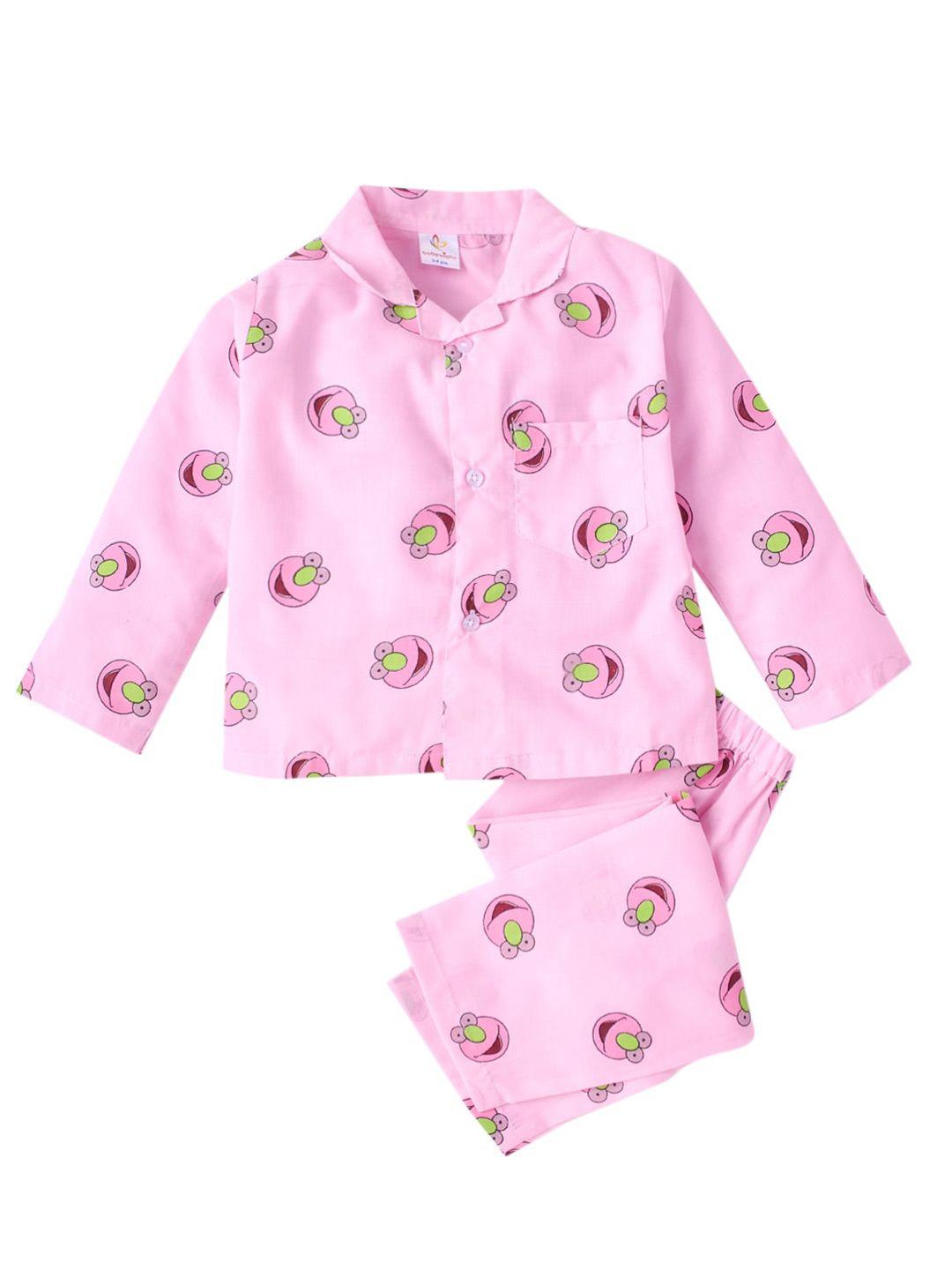 babywish kids printed pure cotton night suit