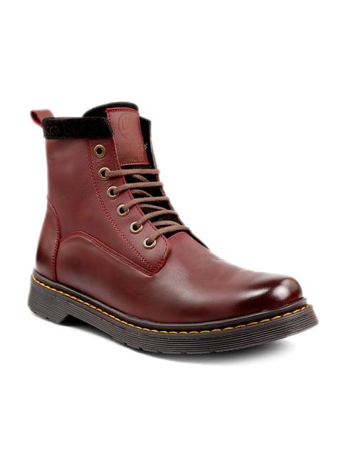 bacca bucci maroon derby boots