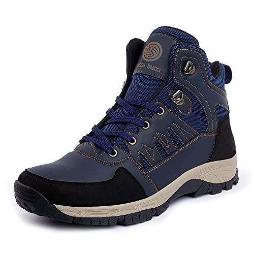 bacca bucci® men's hunter 6 inches hiking/snow boots for men for outdoor trekking - non slip, water proof, anti-fatigue, comfortable & light weight- blue, size uk9