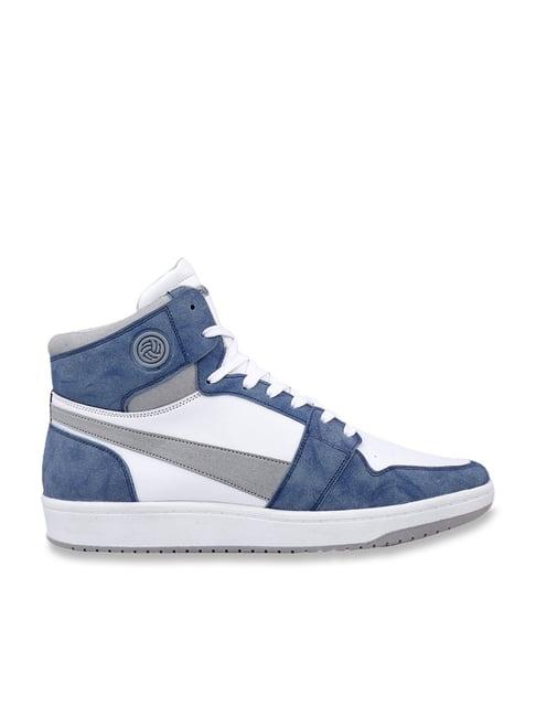 bacca bucci men's balancer white & blue casual sneakers