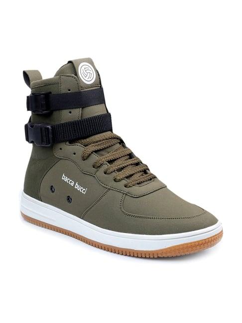 bacca bucci men's hustle olive ankle high sneakers