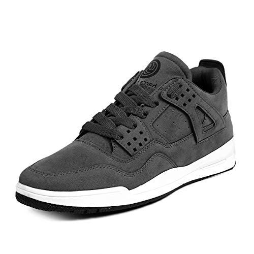 bacca bucci men's ultraforce mid-top athletic-inspired retro fashion sneakers - grey, size uk8