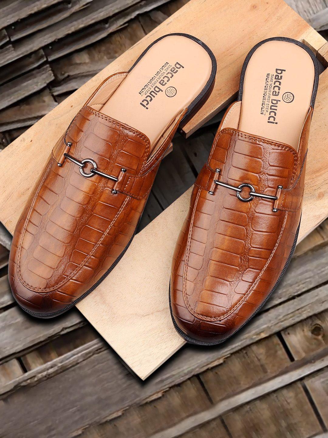 bacca bucci men tan textured loafers