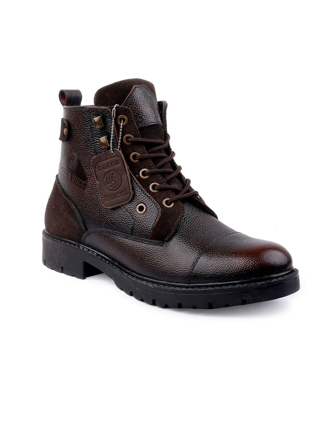 bacca bucci men textured leather hiking boots