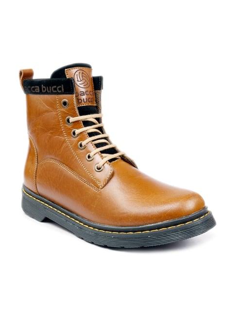 bacca bucci tan derby boots