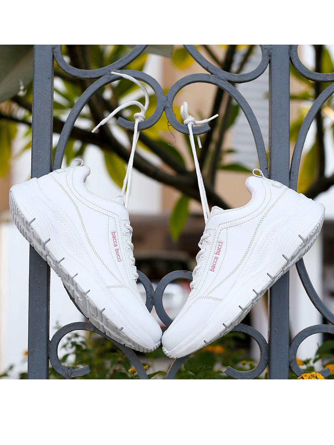 bacca bucci women white solid sneakers