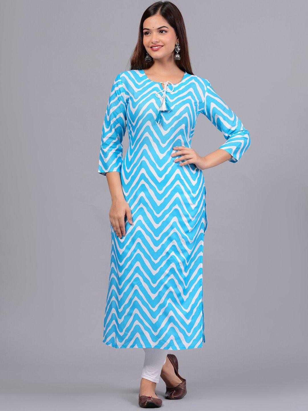 bachuu chevron printed straight pure cotton kurta