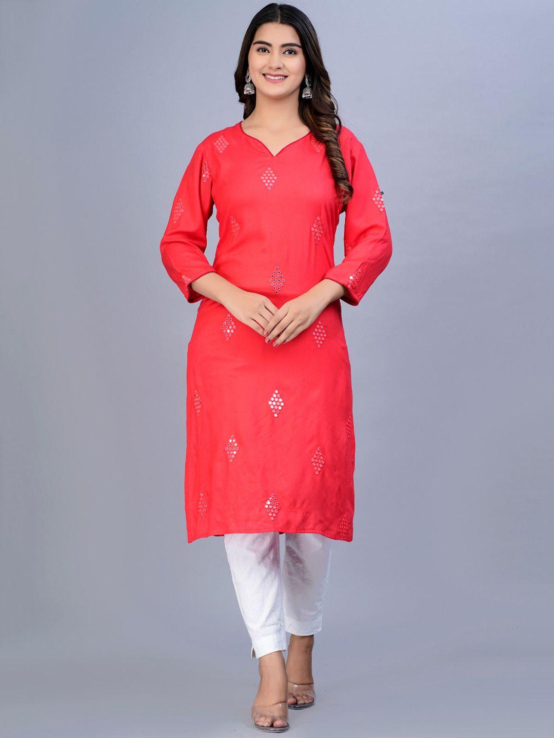 bachuu embellished mirror work kurta