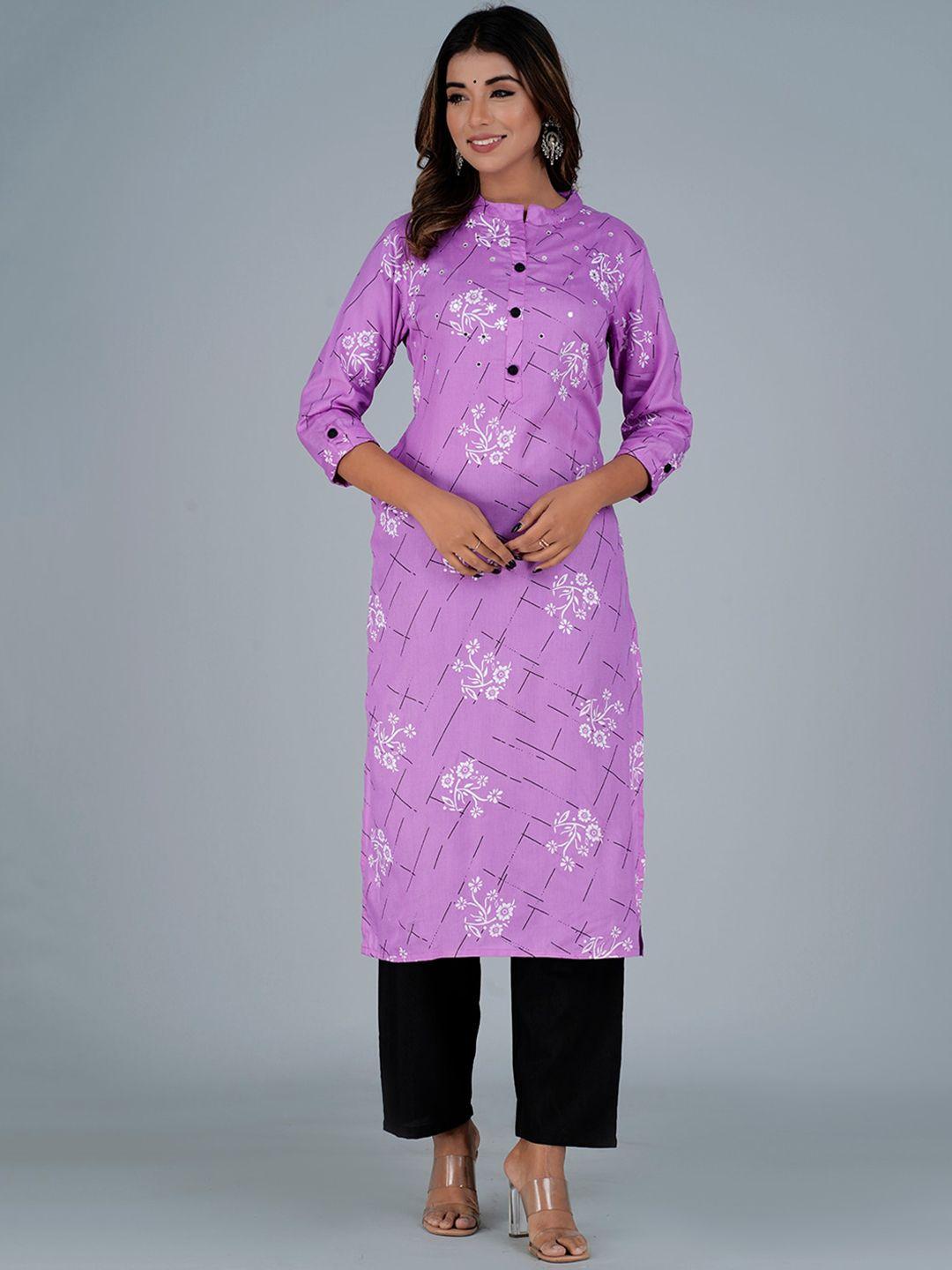 bachuu floral printed mandarin collar kurta