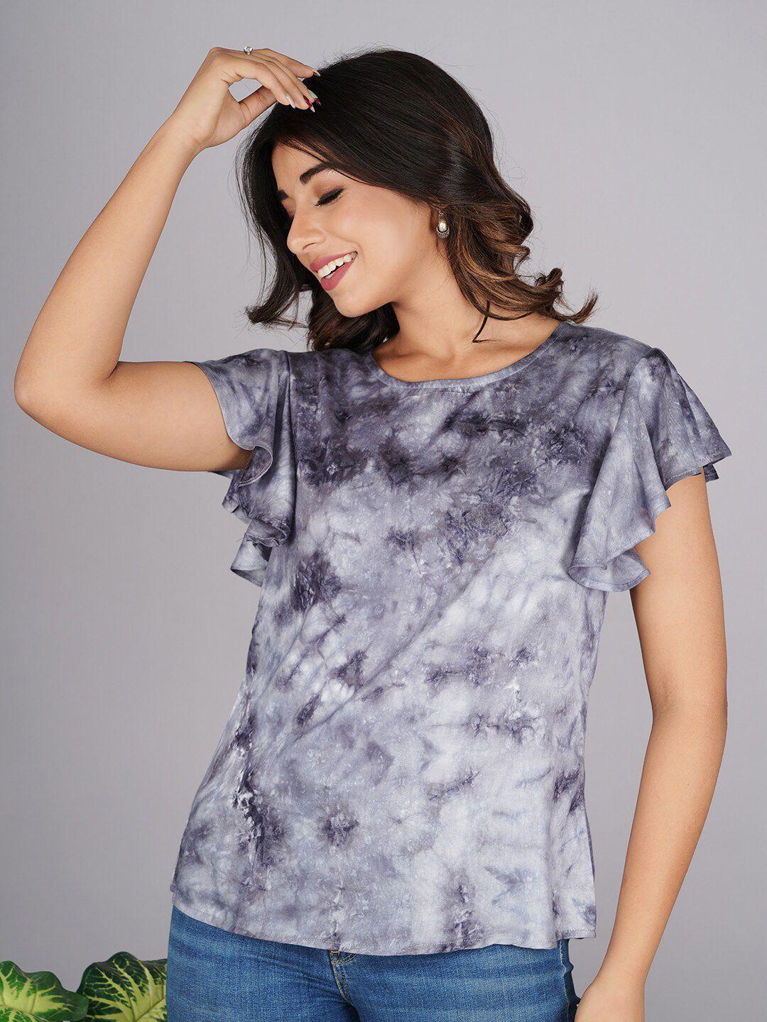 bachuu flutter sleeves tie and dye dyed top