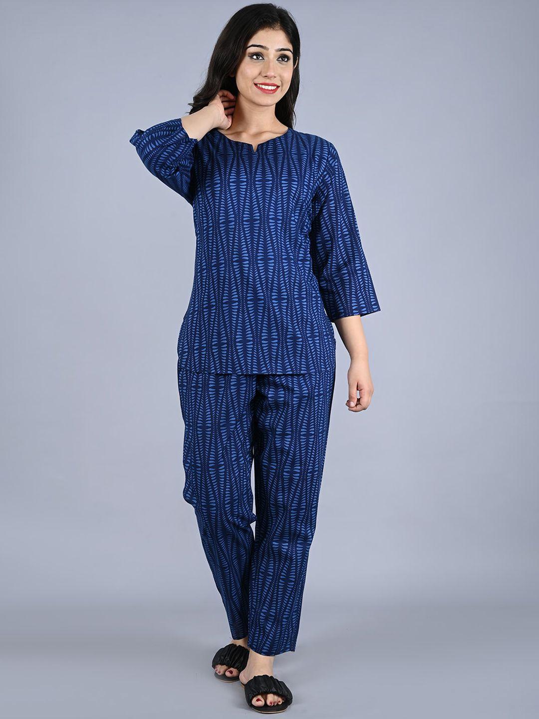 bachuu geometric printed night suit