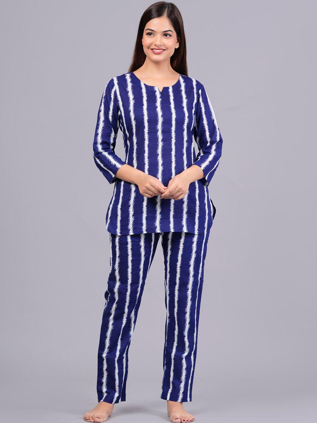 bachuu striped kurti with pyjamas