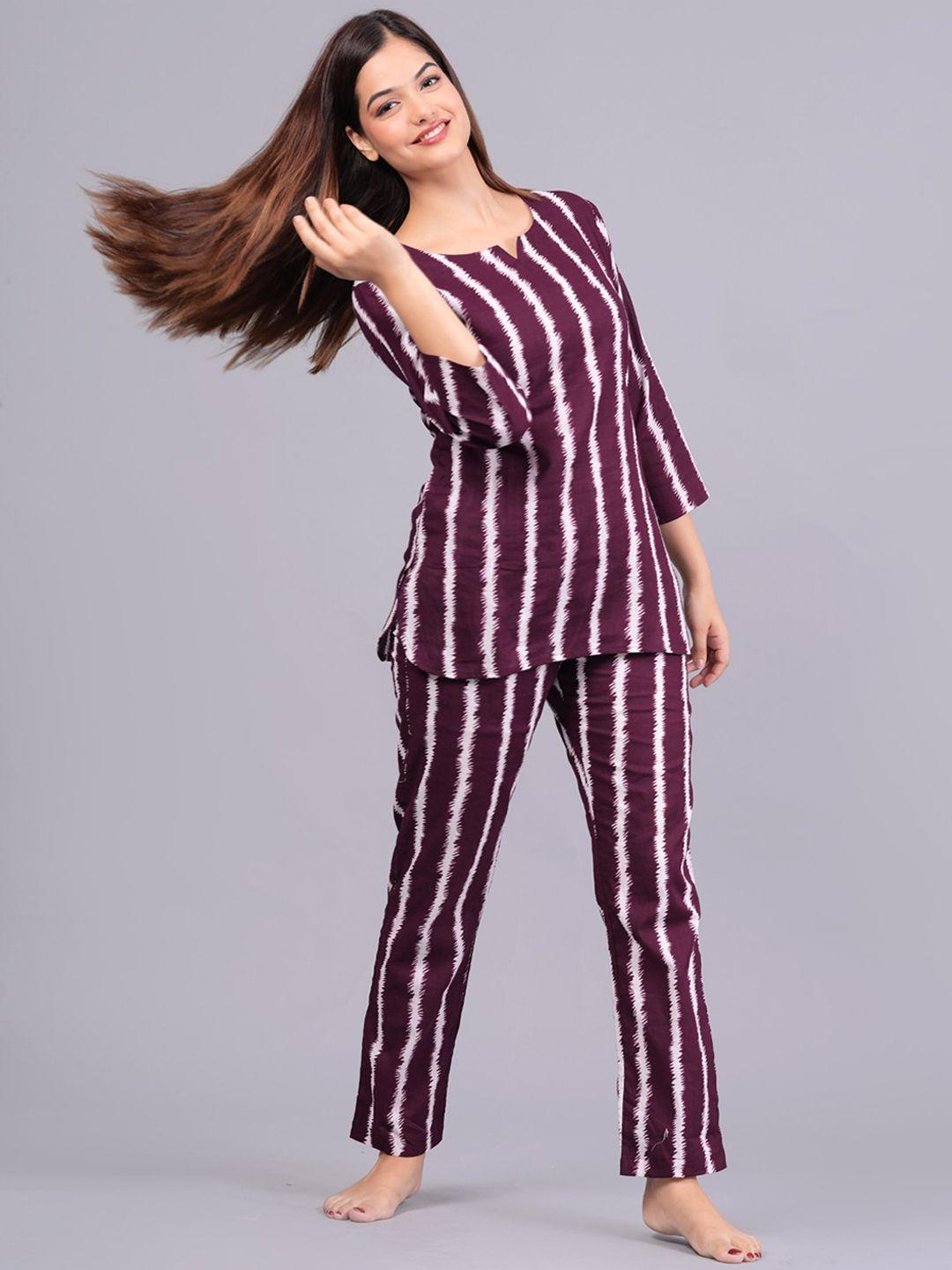 bachuu striped kurti with pyjamas