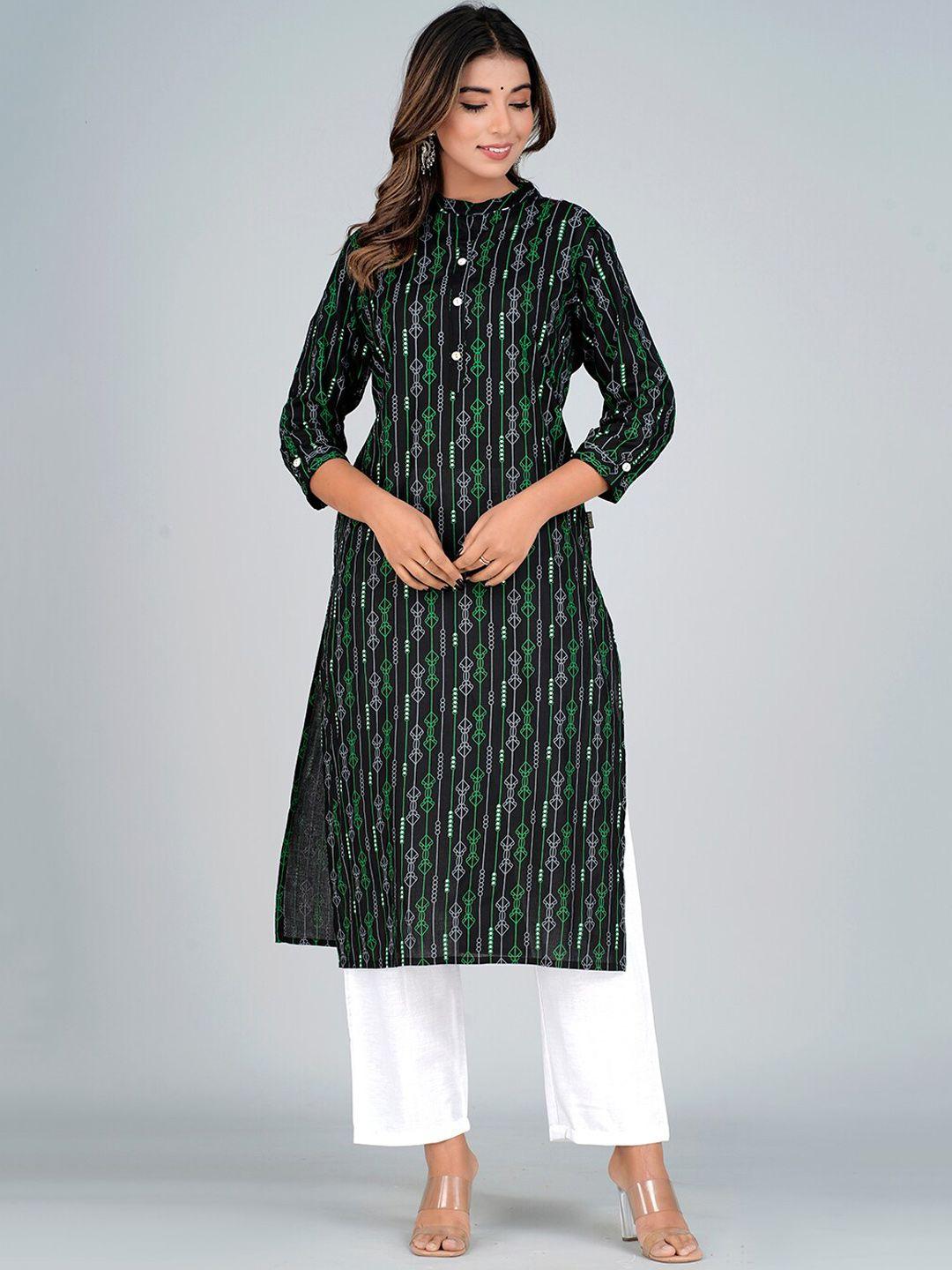 bachuu striped mandarin collar kurta