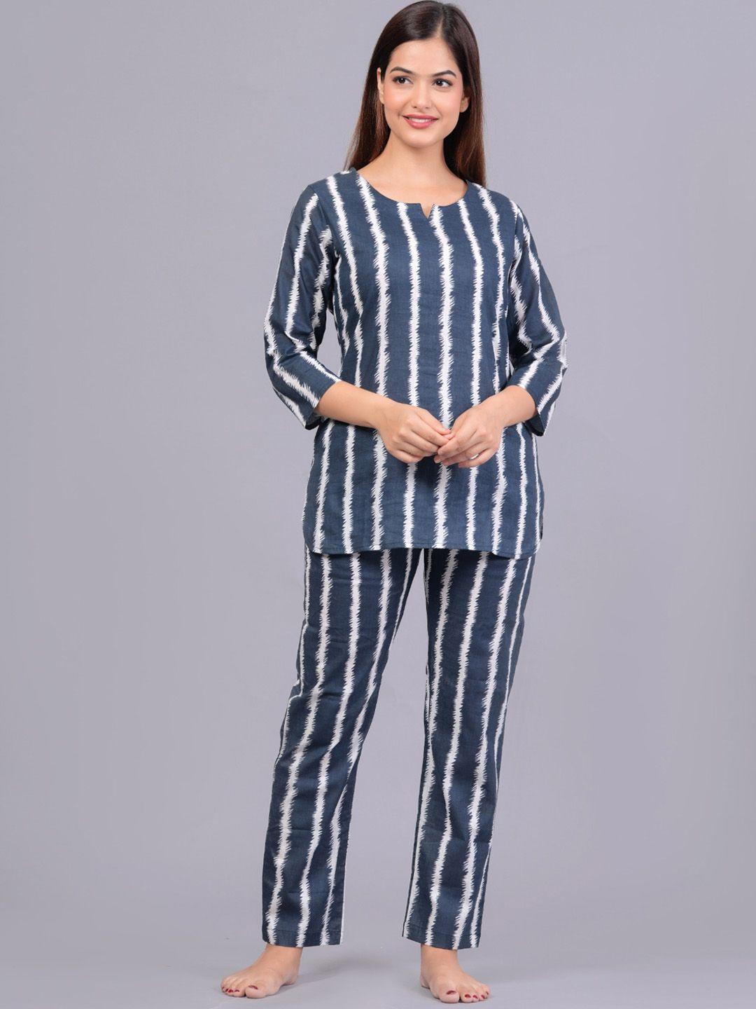bachuu striped top with pyjamas