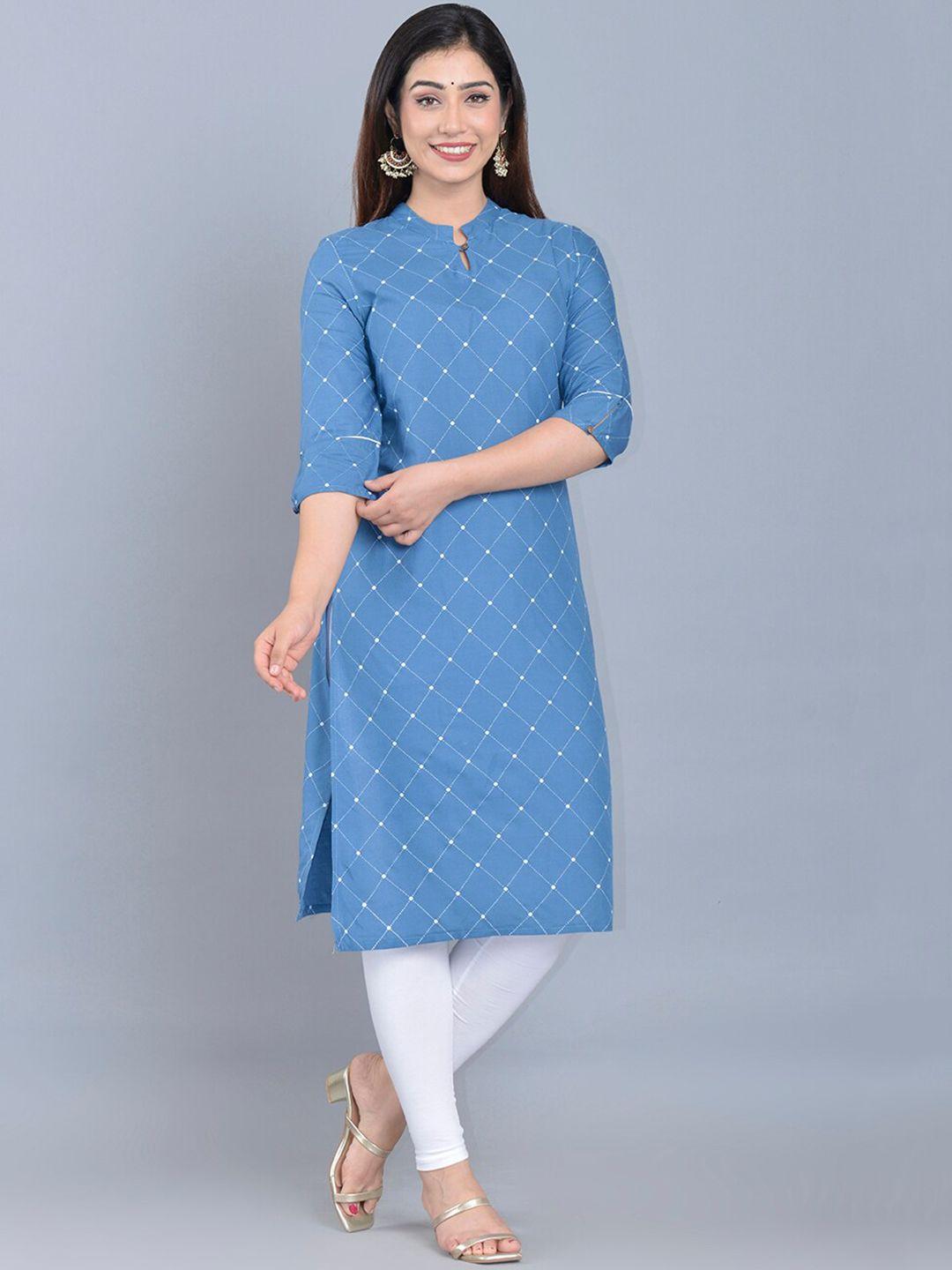 bachuu women blue geometric printed kurta