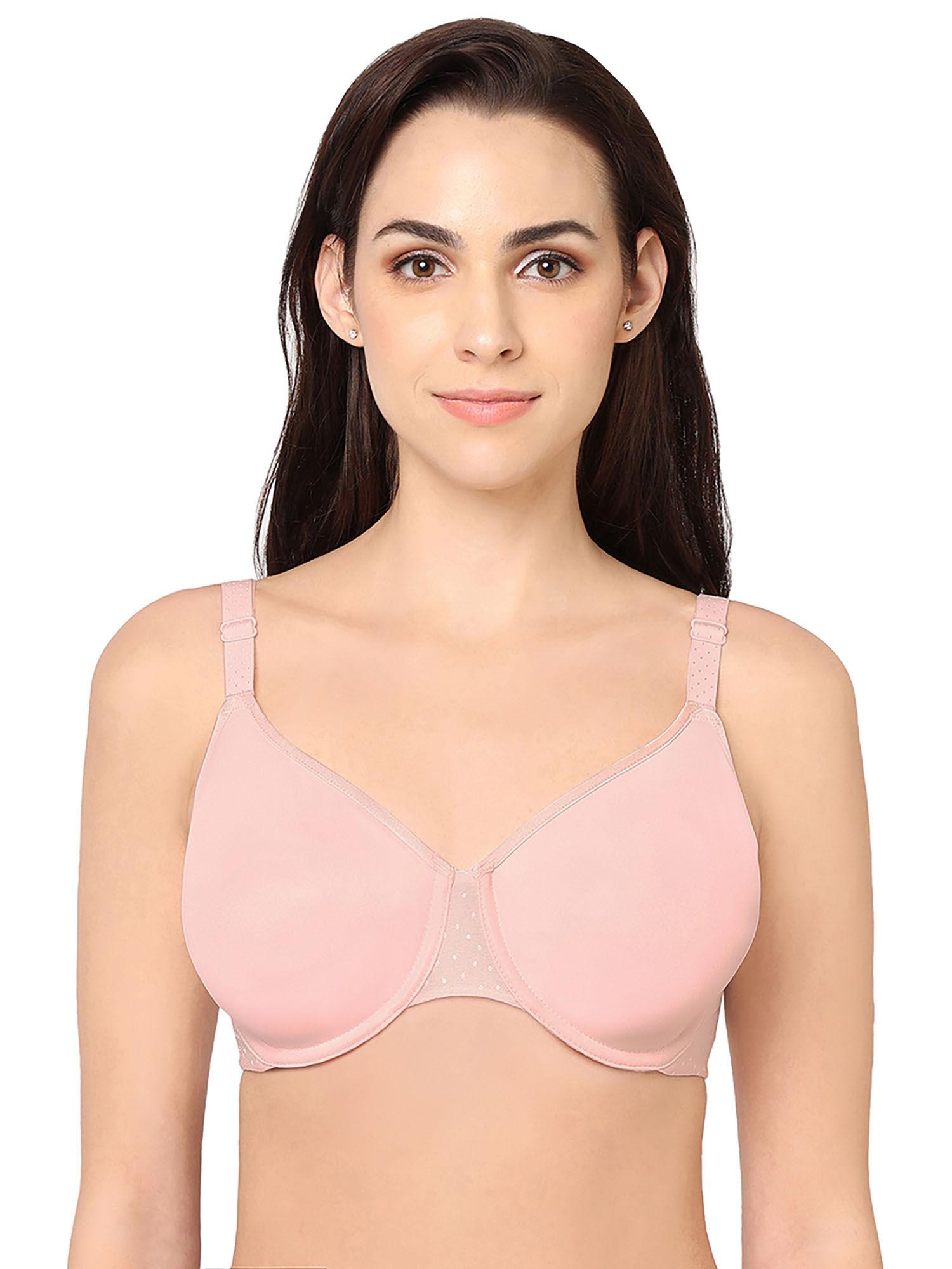 back appeal minimizer non-padded wired full coverage full cup bra pink