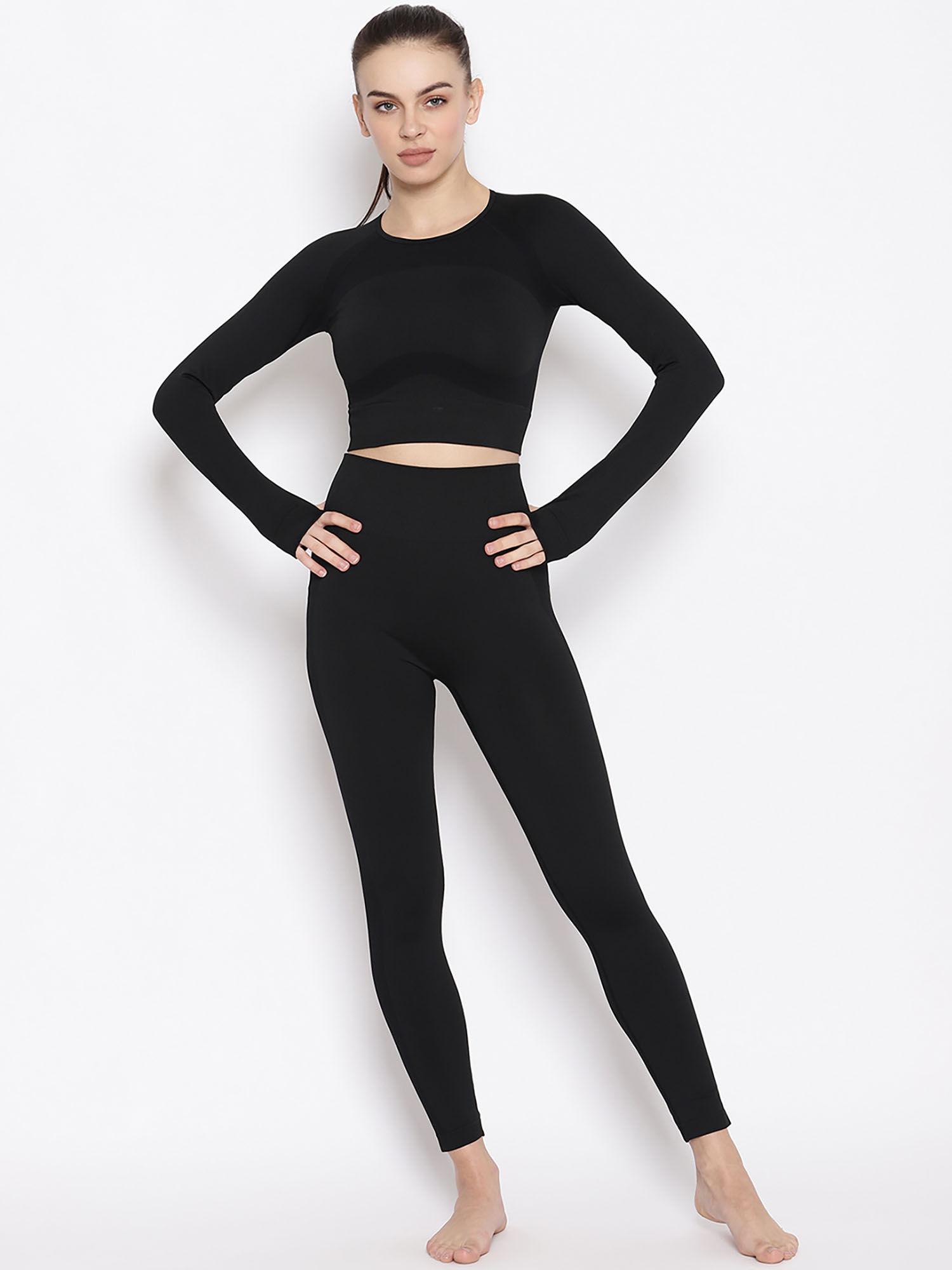 back cutout top & leggings (set of 2)