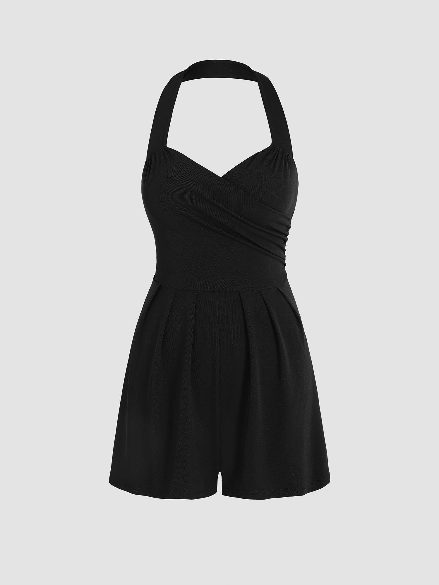 backless wrap halter playsuit