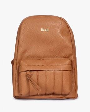 backpack with metal logo accent