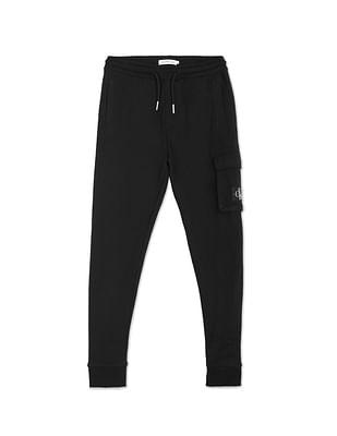 badge cargo cotton sweatpants