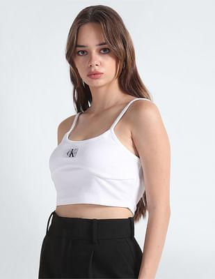 badge ribbed bralette top