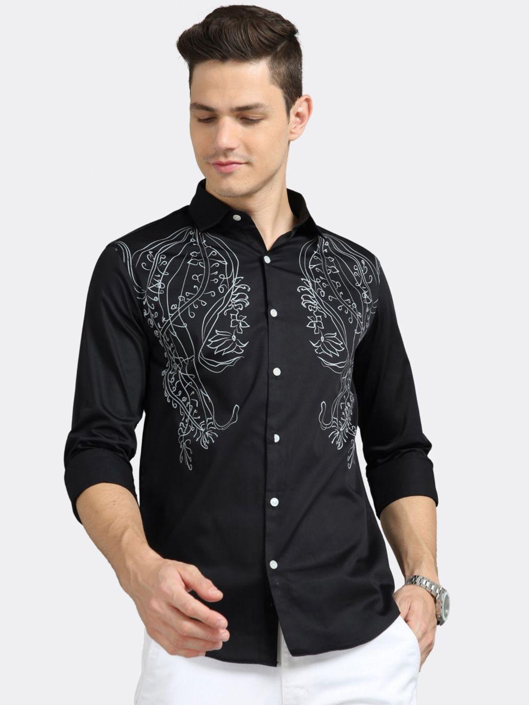 badmaash floral printed slim fit opaque pure cotton casual shirt