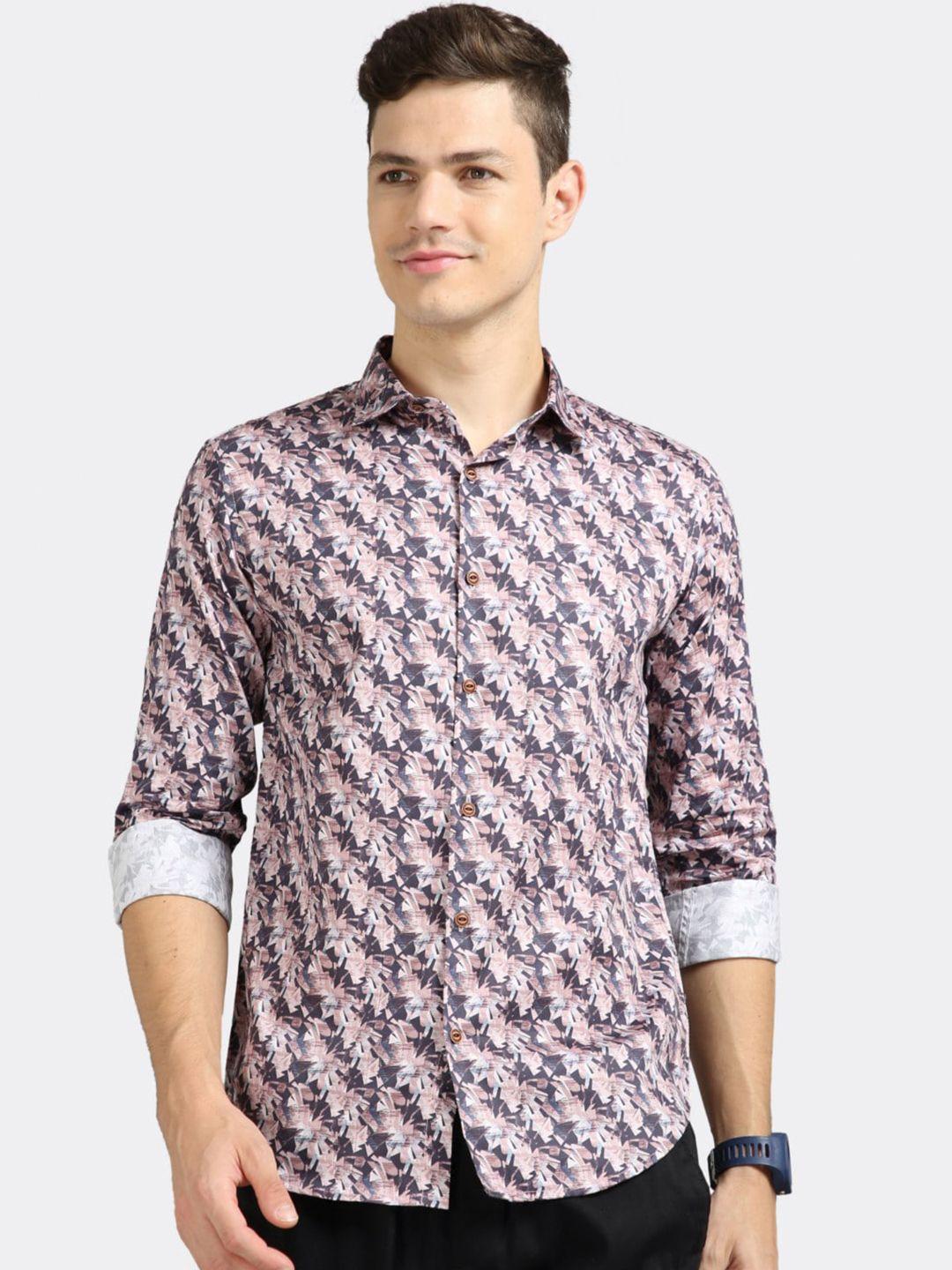 badmaash floral printed slim fit opaque pure cotton casual shirt
