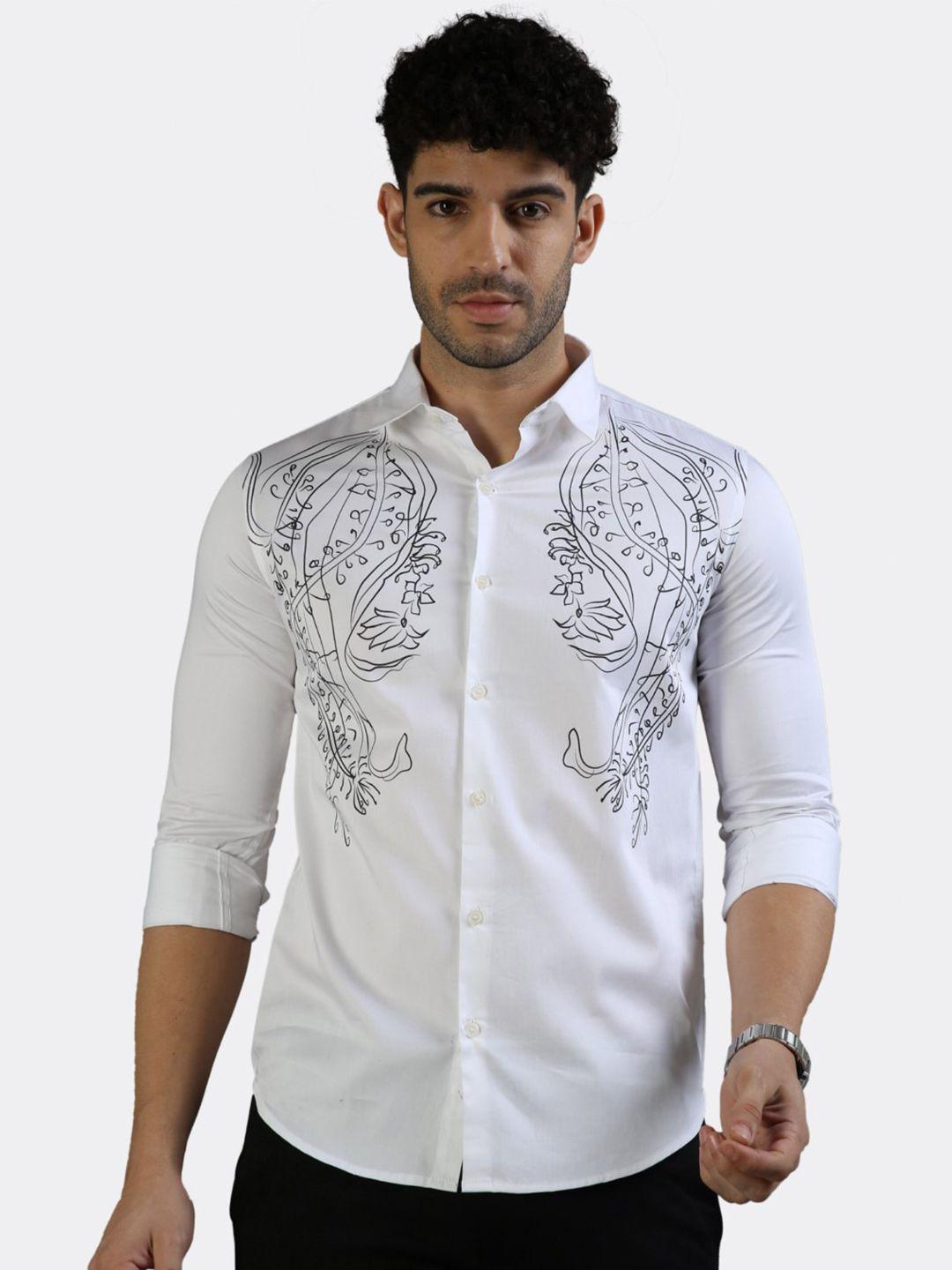 badmaash floral printed slim fit pure cotton casual shirt